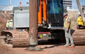 Geopier GeoConcrete Columns being installed by Helical Drilling